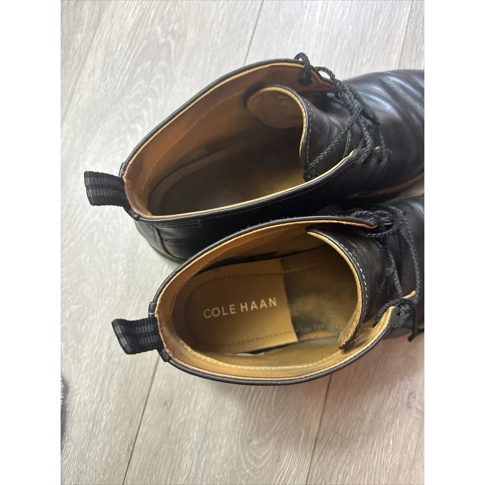Mens Cole Haan Boots Black Leather Chukka Ankle C31927 Men's 13 M